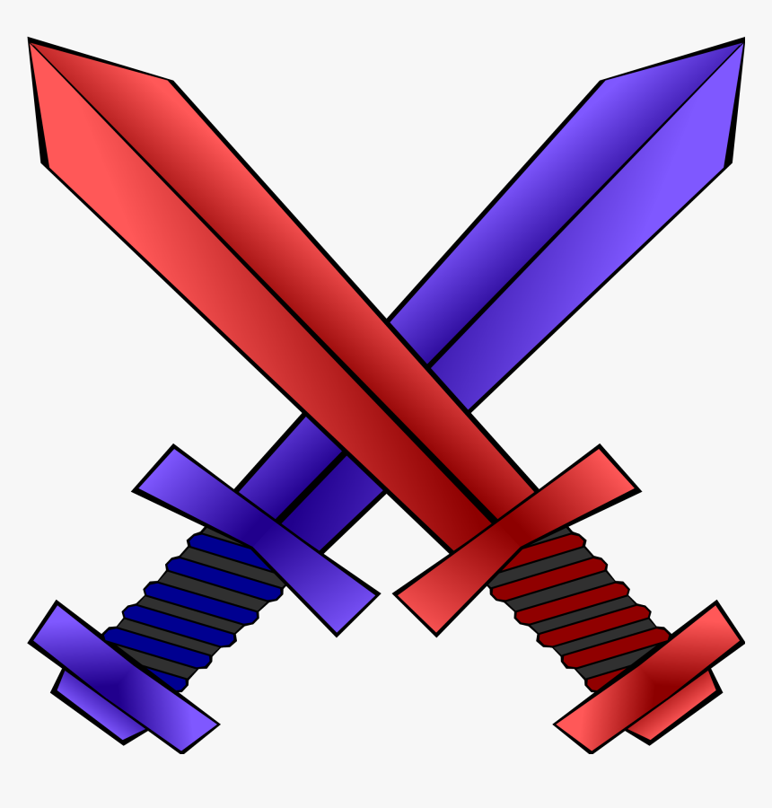 Red And Blue Sword , Png Download - Red And Blue Swords, Transparent Png, Free Download