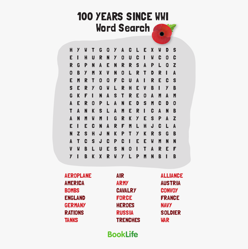 Transparent World War 1 Png - Word Search, Png Download, Free Download