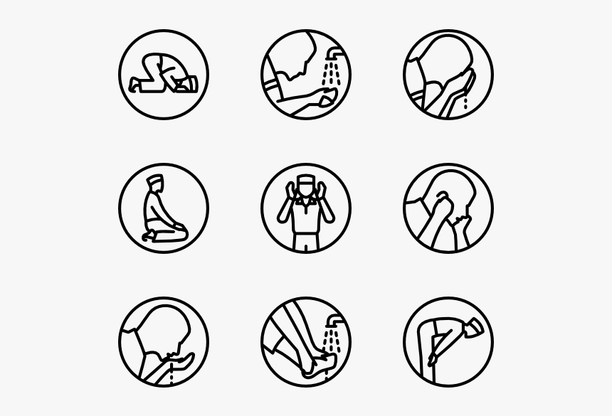 Muslim Prayer Rite - Ablution Icons, HD Png Download, Free Download
