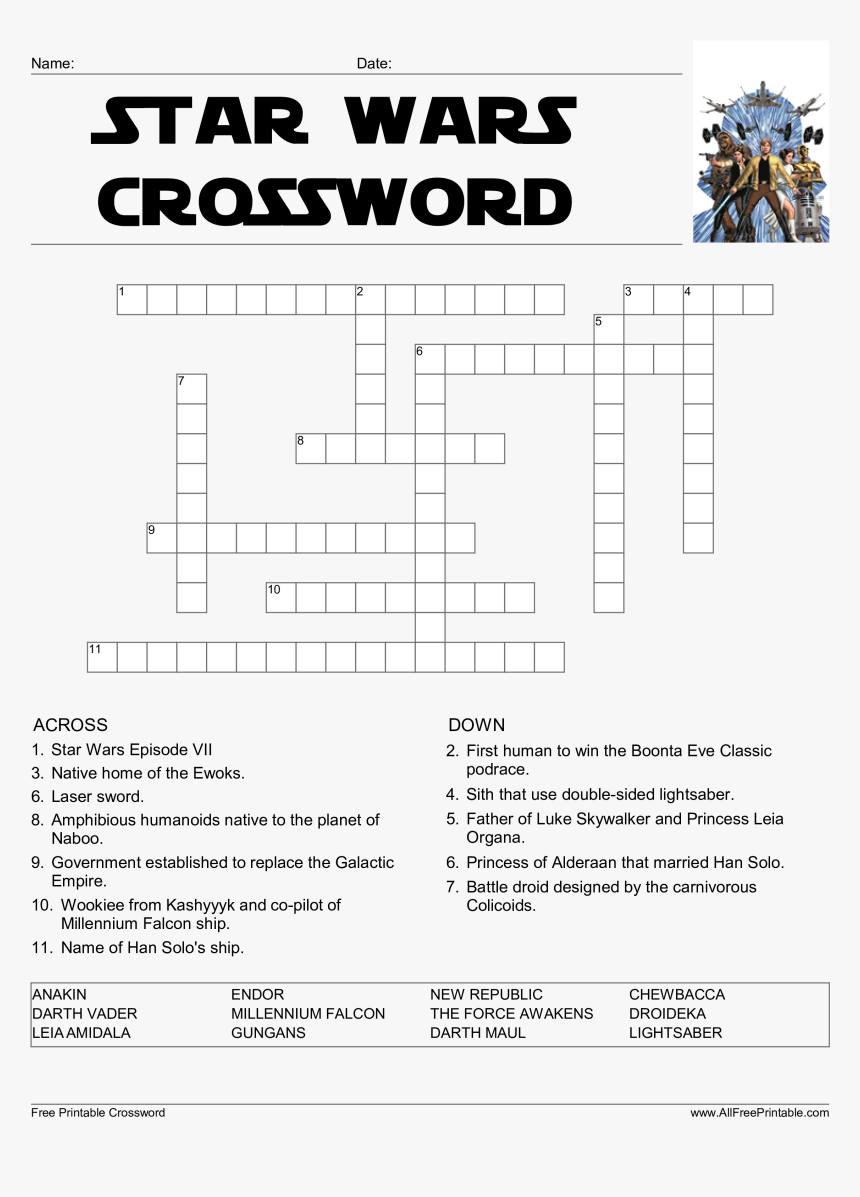 Kylo Ren Crossword Star Wars Word Search Puzzle Star Wars Word Search Hd Png Download Kindpng
