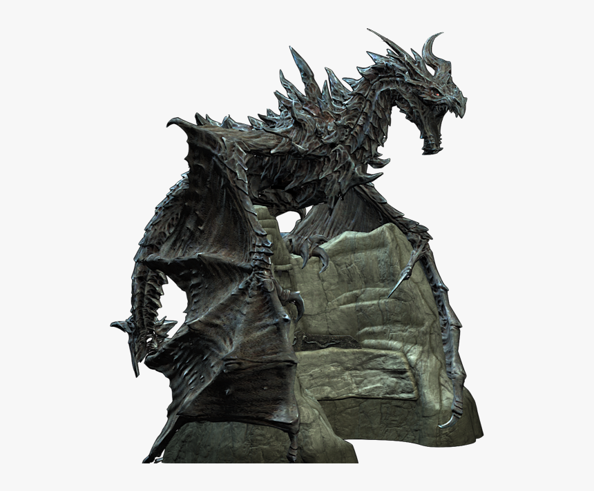 Alduin By Saltso D4iks5y Skyrim Dragon Statue Hd Png Download Kindpng