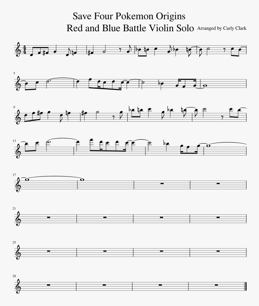 Pokemon Origins Theme Sheet Music, HD Png Download, Free Download