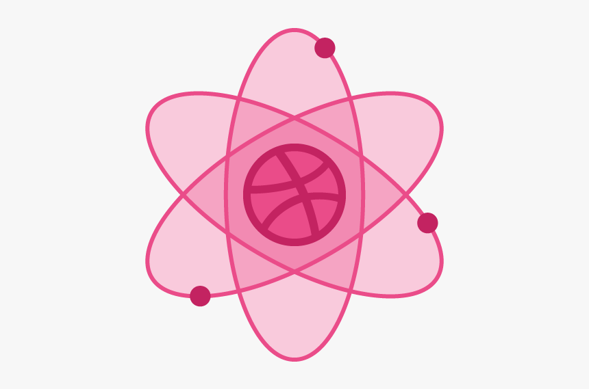Dribbble Atom Sticker Pink Flat Logo Atom Dribbble - Atom Dribbble, HD Png Download, Free Download