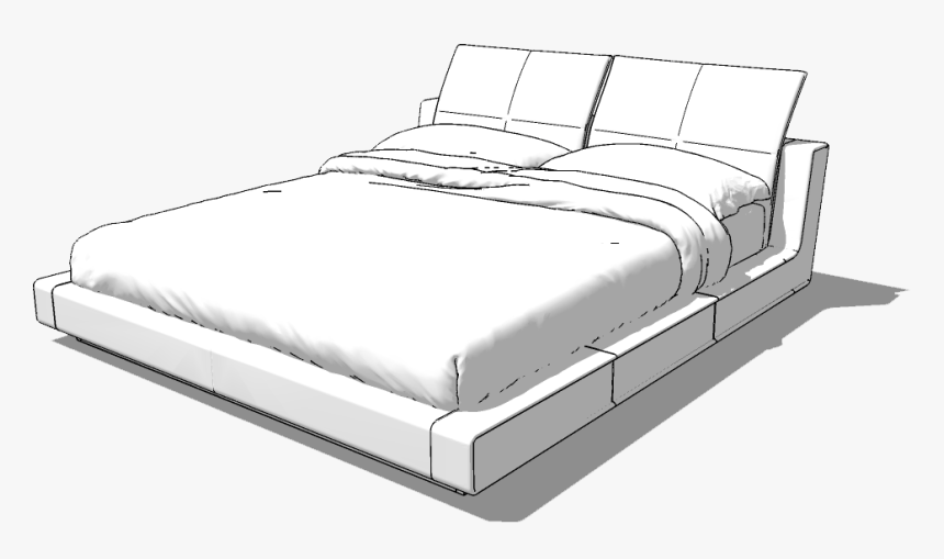 Sketchup Model Double Bed - Bed Frame, HD Png Download, Free Download