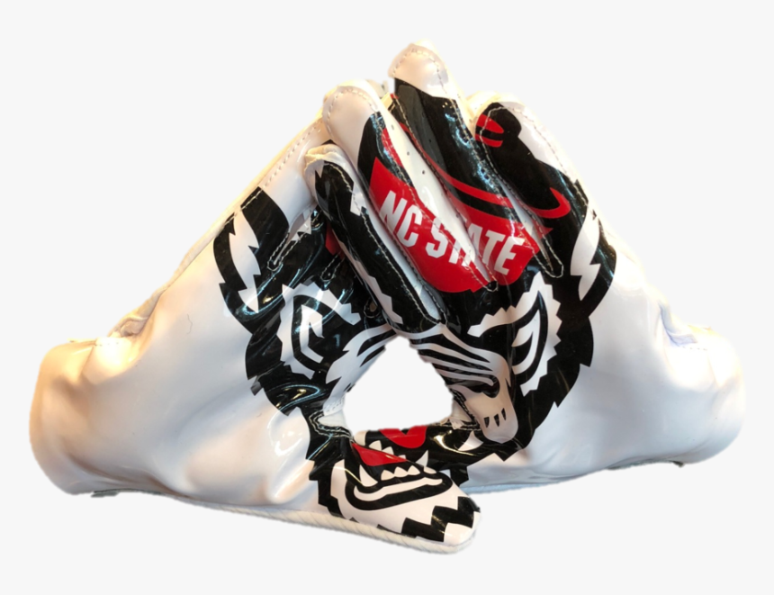 Nc State Wolfpack Adidas White Adizero 5-star - Nc State Football Adidas Gloves, HD Png Download, Free Download