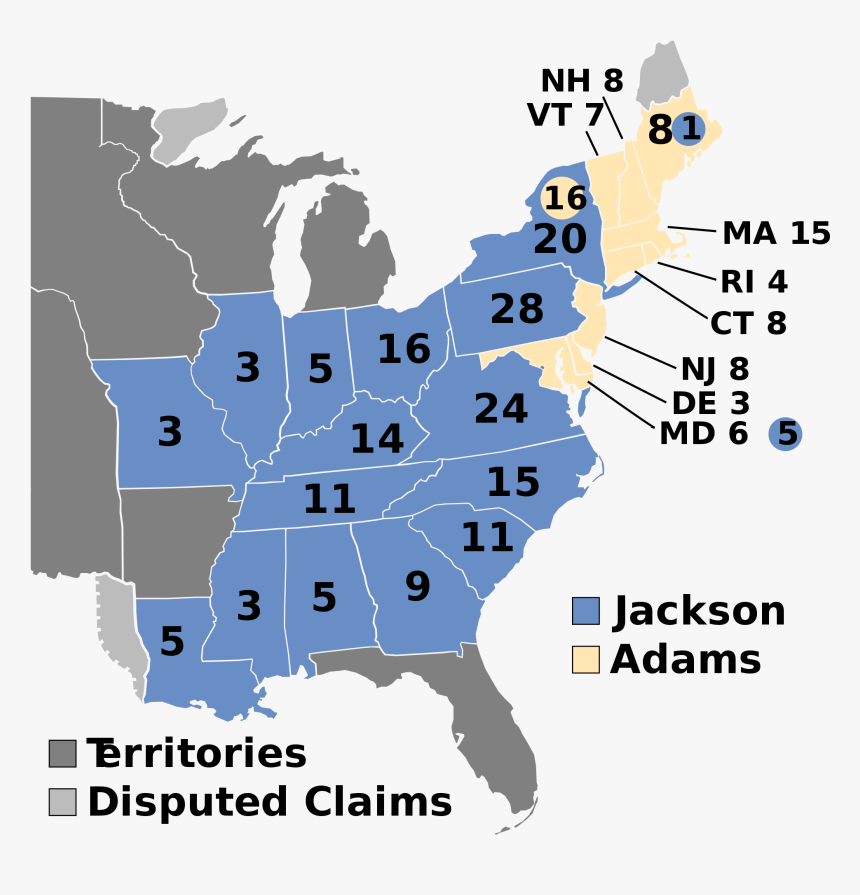 File - Electoralcollege1828 - Svg - Election Of 1824, HD Png Download, Free Download