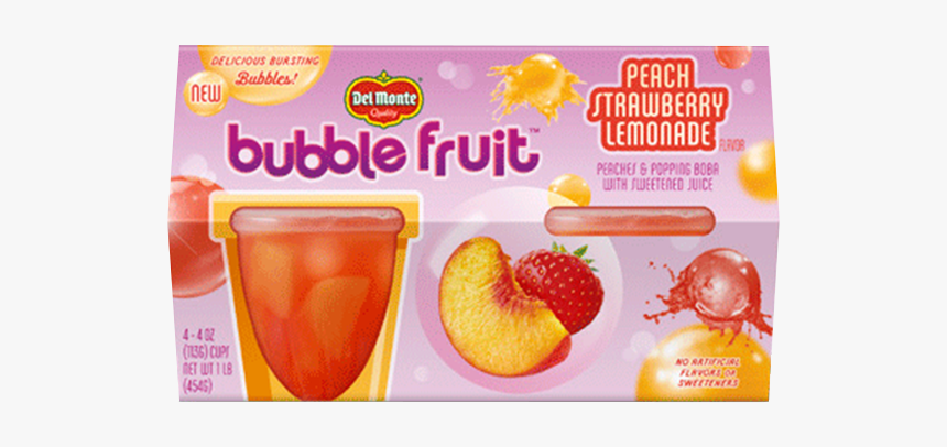 Bubble Fruit Peach Strawberry Lemonade - Del Monte Bubble Fruit, HD Png Download, Free Download