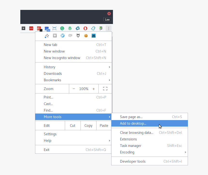 Creating Desktop App From Website With Chrome - Cast To Device Shortcut Desktop, HD Png Download, Free Download