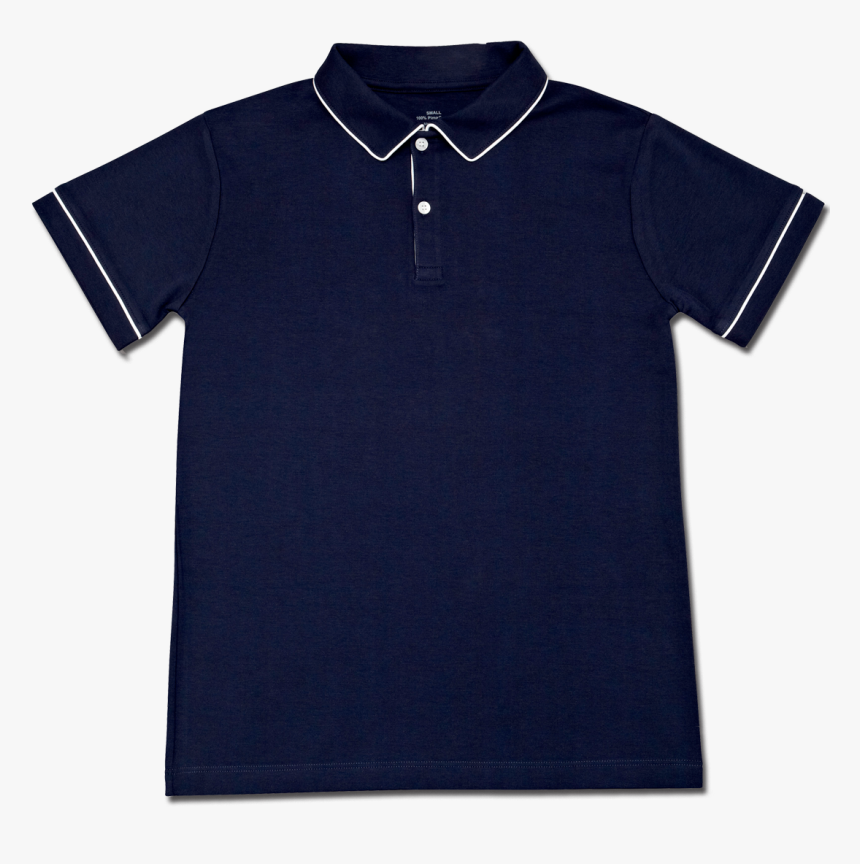 Navy Polo With White Piping, HD Png Download, Free Download