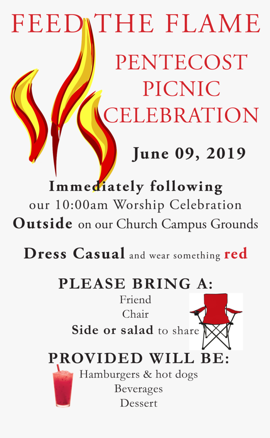 Pentecost Picnic 2019 - Flames Clip Art, HD Png Download, Free Download