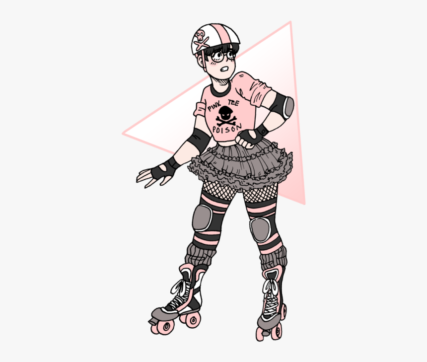 Roller Skates Shoe Uniform Headgear - Roller Skates Derby Cartoon, HD Png Download, Free Download