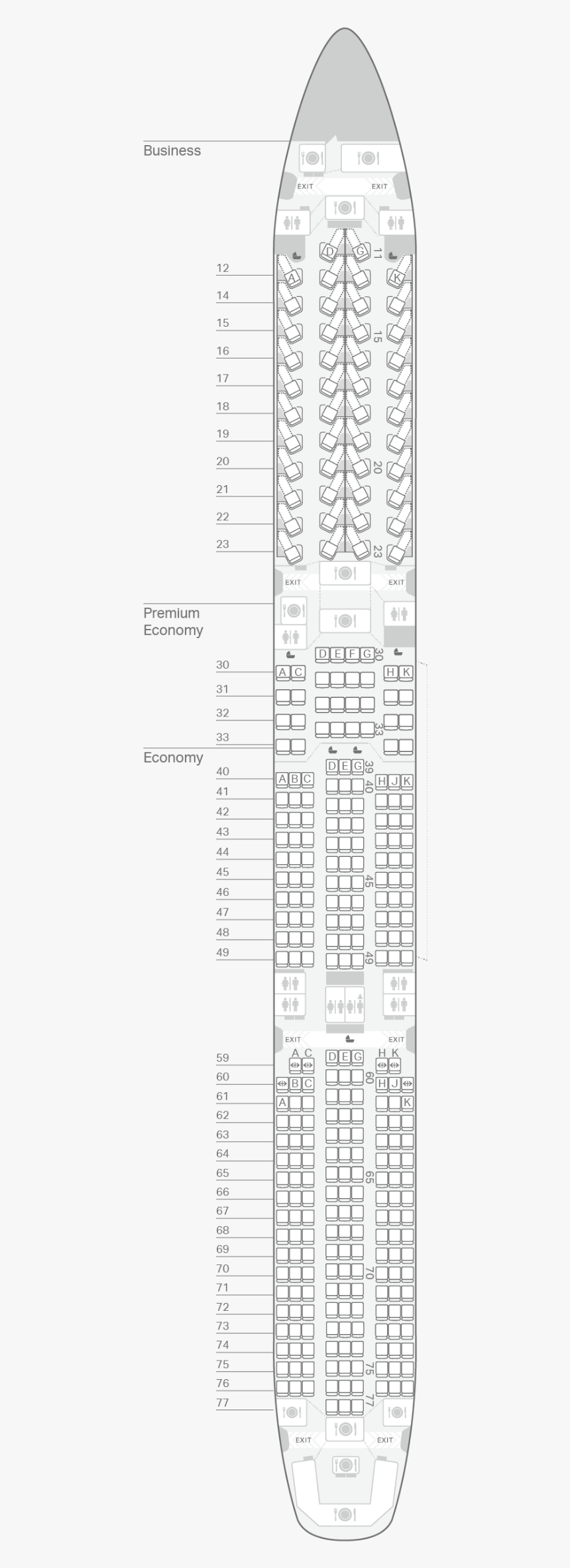 Airbus A350-1000 Seating Plan - 國泰 波音 777 300er 座位, HD Png Download, Free Download