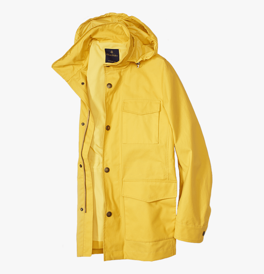 Waxed Field Jacket - Brooks Brothers Yellow Rain Jacket, HD Png Download, Free Download