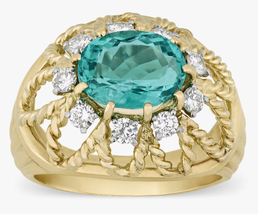 Cartier Paraiba Tourmaline Ring, - Teal Paraiba Tourmaline, HD Png Download, Free Download