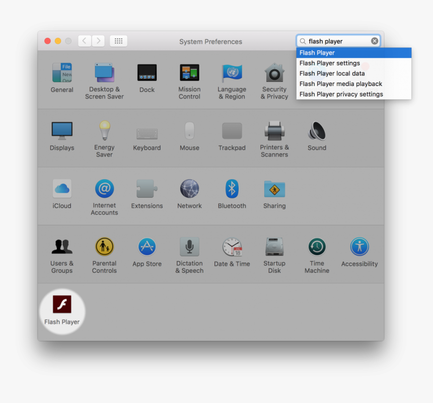 Update Adobe Flash Player Icon In System Preferences - Adobe In System Preferences, HD Png Download, Free Download