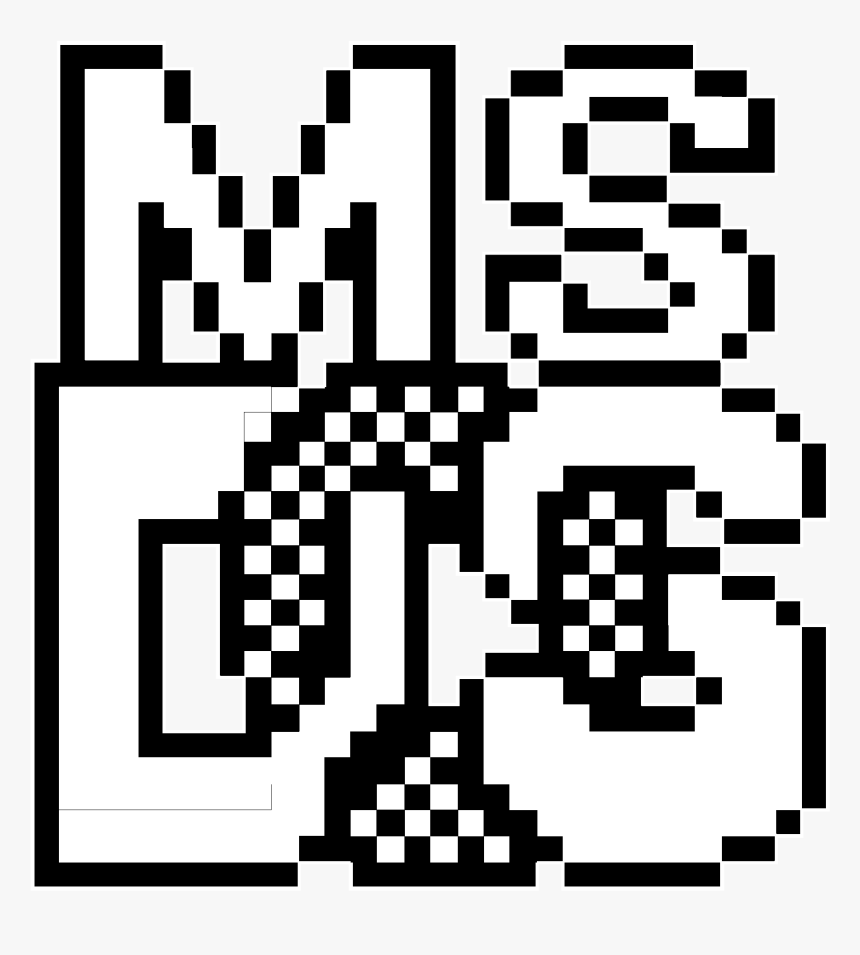 Ms Dos Prompt Logo Black And White - Ms Dos, HD Png Download, Free Download