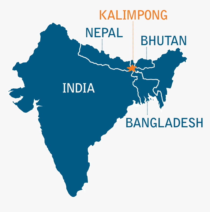 Kalimpong Map - India Size And Location, HD Png Download, Free Download