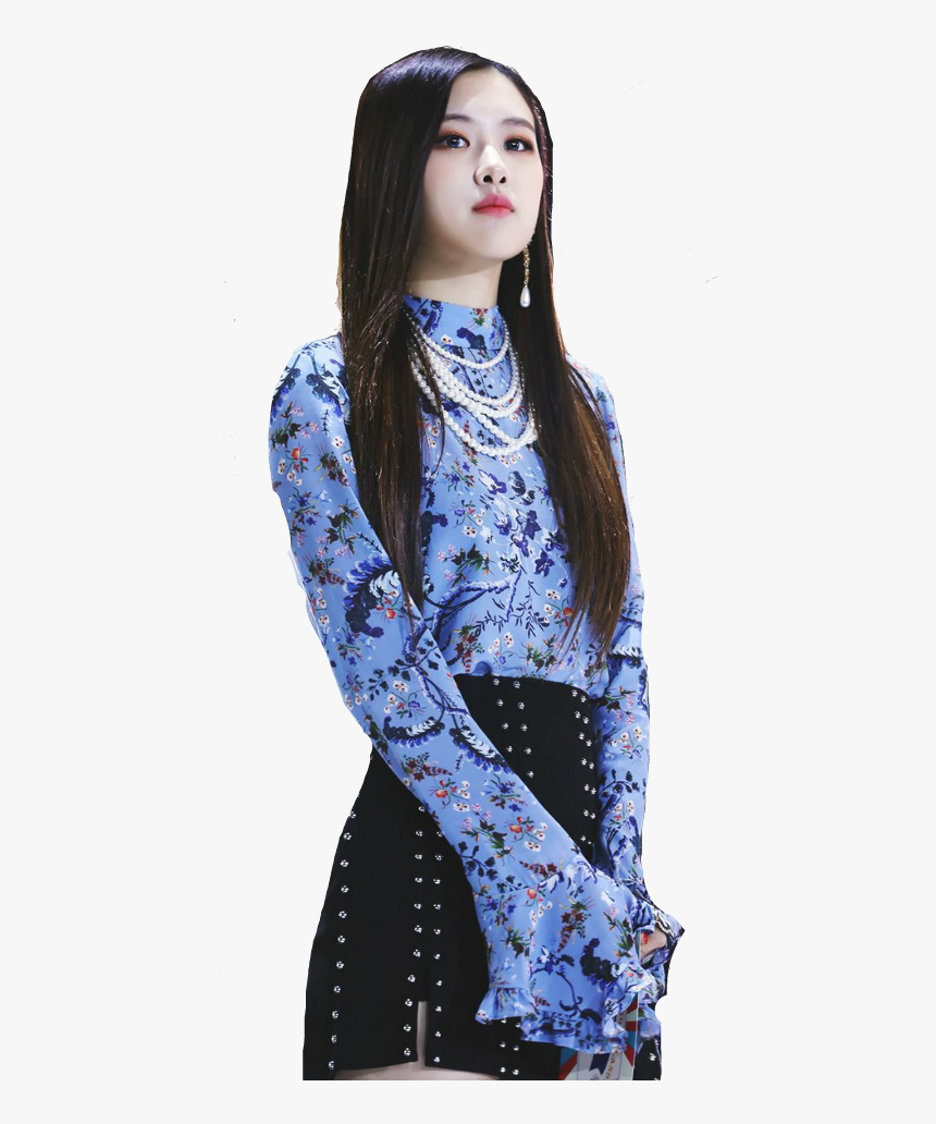 Blackpink Rose Blackpinkrose Chaeyoung - Black Pink Rose Blue Dress, HD Png Download, Free Download