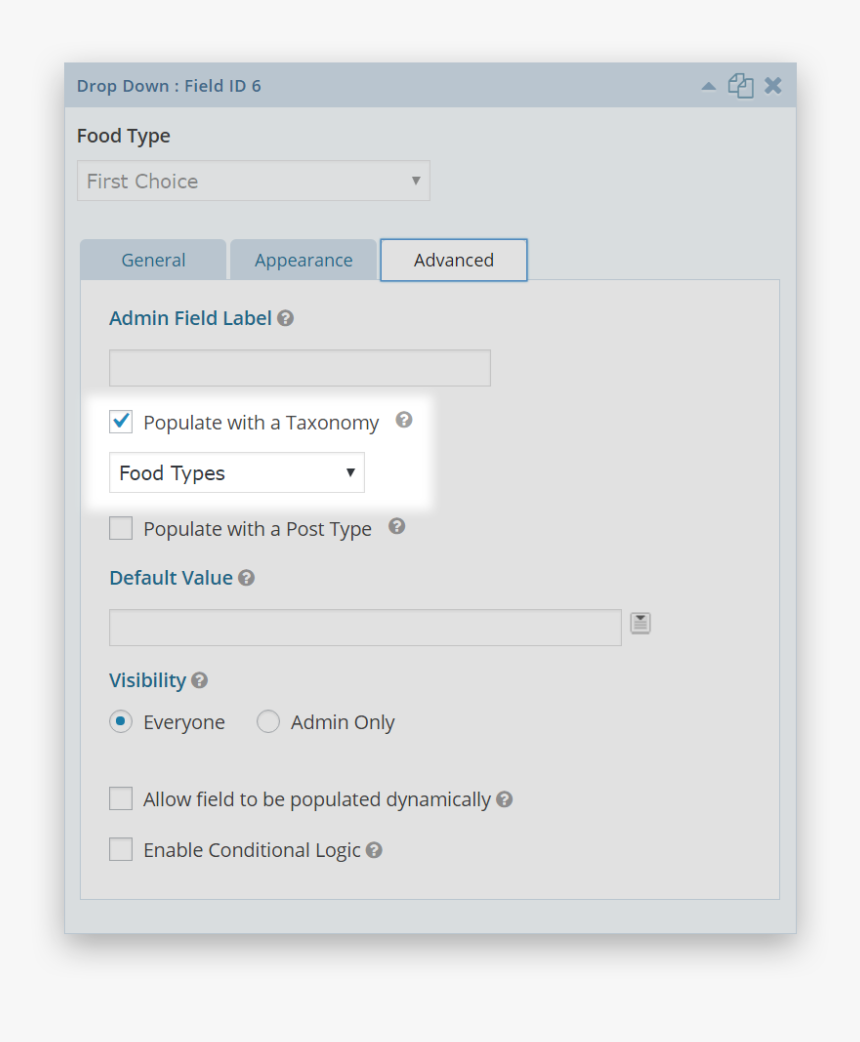 Populate With A Taxonomy - Custom Values Dropdown, HD Png Download, Free Download