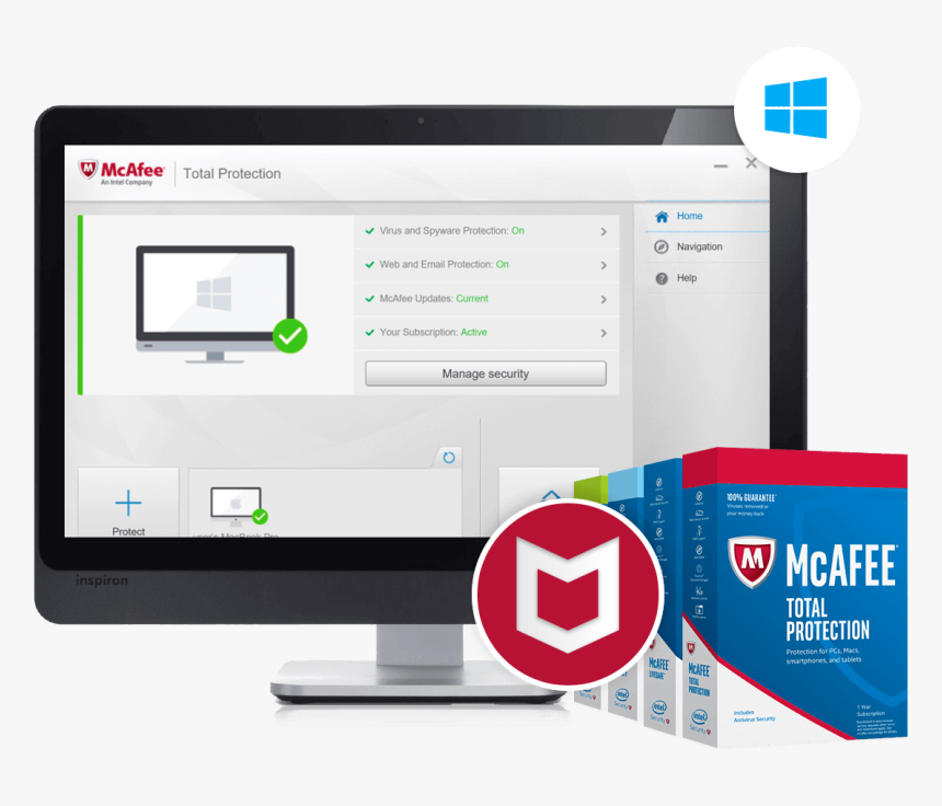 Mcafee Antivirus Help Support - Computer Monitor, HD Png Download, Free Download