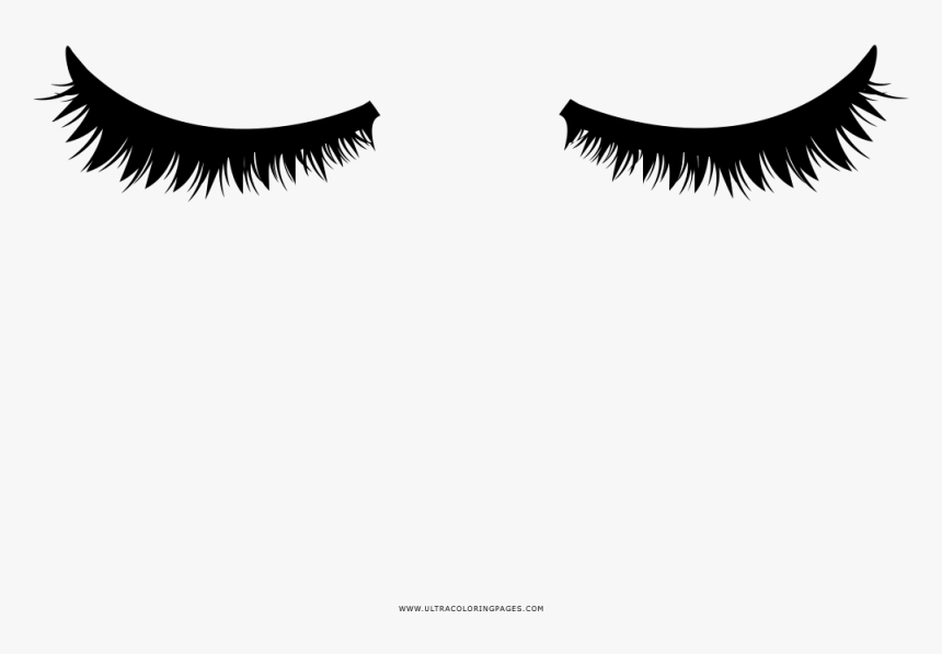Clip Art Olhos Fechados Para Colorir - Closed Eyes With Eyelashes, HD Png Download, Free Download