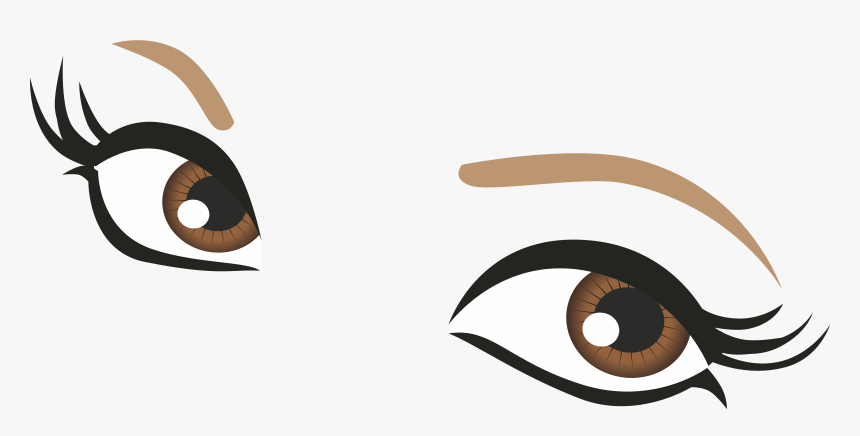 Eyes, Brown, Drawing, Pupil, Eyelashes, Lashes, Female - Transparent Background Brown Eyes Clipart, HD Png Download, Free Download