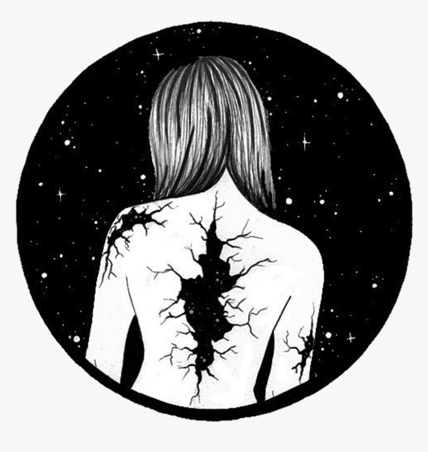 Broken Blackandwhite Sadgirl Tumblr - Sorry I M Not Her, HD Png Download -  kindpng
