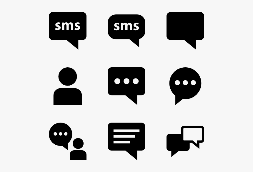 Sms Text Messaging Glyph - Text Messaging Icon Png, Transparent Png, Free Download
