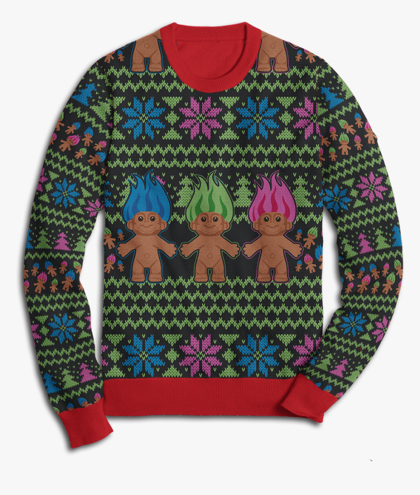 Fuzzy Hair Holiday Troll Fleece Sweatshirt - Cardigan, HD Png Download, Free Download