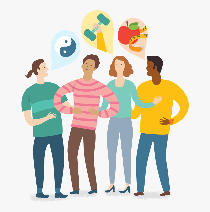 Friends Together Talking About Health And Fitness - Graphic Design, HD Png Download, Free Download