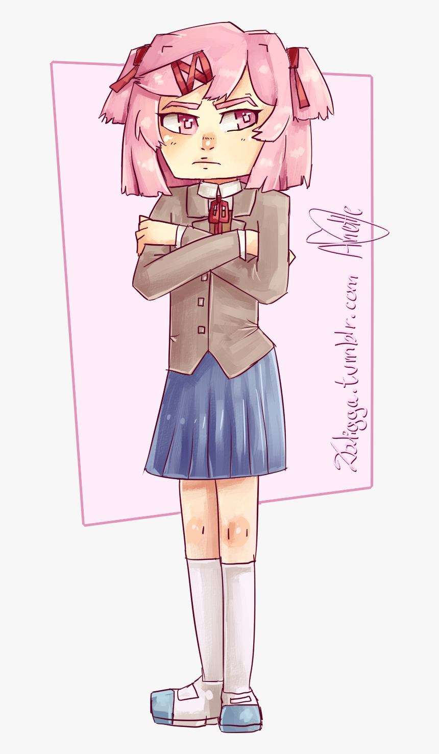 Ddlc Ddlc Fan Art Ddlc Fanart Natsuki Doki Doki Literature - Ddlc Natsuki Fan Art, HD Png Download, Free Download