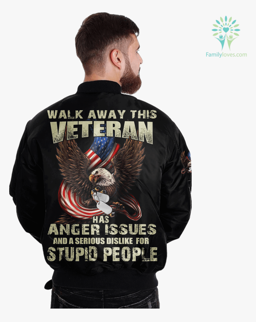 Walk Away This Veteran Has Anger Issues And A Serious - Leather Jacket, HD Png Download, Free Download