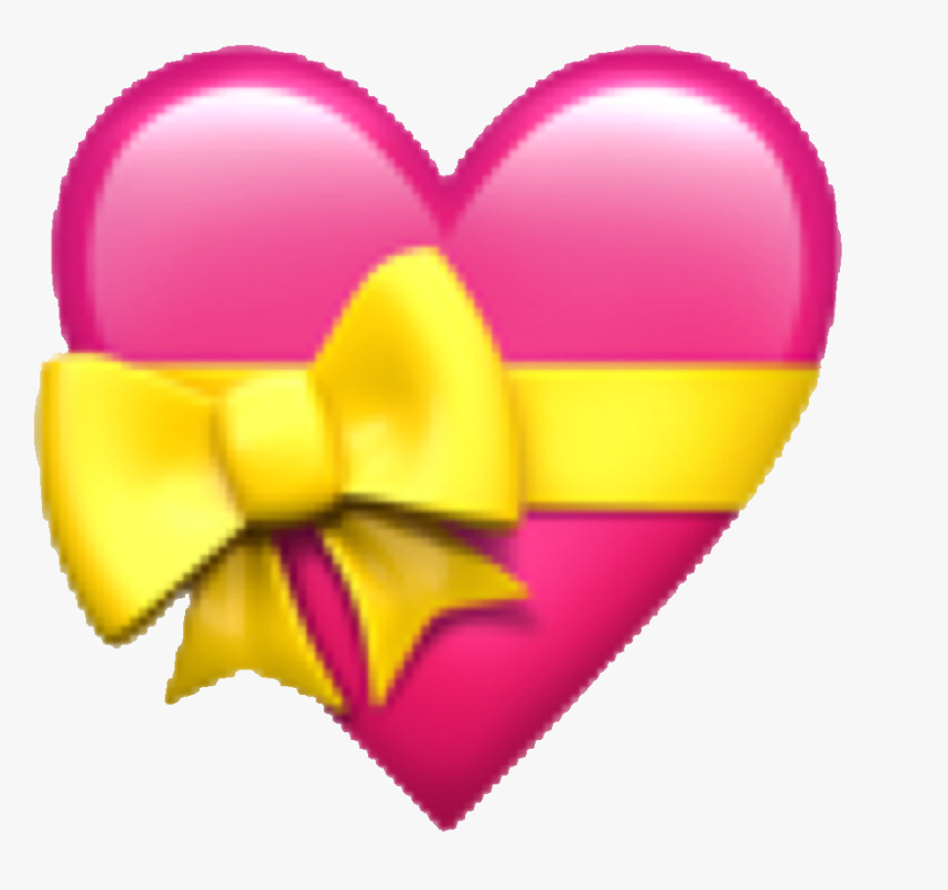 Hearts Emojis Emojisticker Emojiheart - Heart With Ribbon Emoji, HD Png Download, Free Download