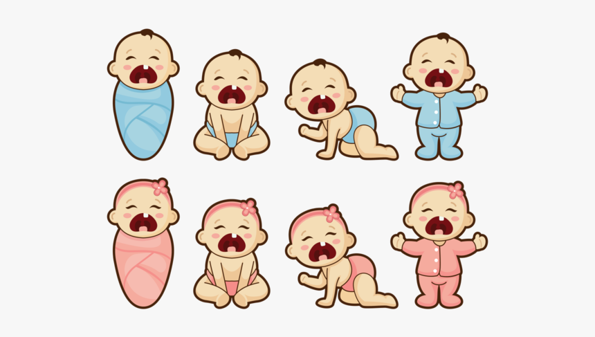 Crying Baby Cartoon - Baby Twins Crying Cartoon, HD Png Download, Free Download