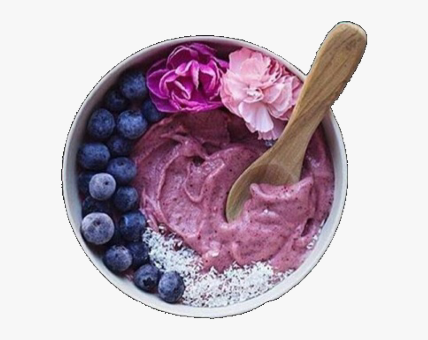 #yogurt #fruit #bowl #cute #food #aesthetic #blue #pink - Aesthetic Yogurt And Fruit, HD Png Download, Free Download