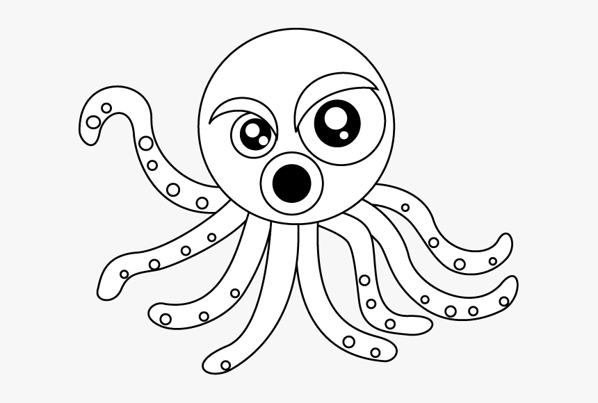 Transparent Giant Squid Clipart - Gurita Hitam Putih, HD Png Download, Free Download