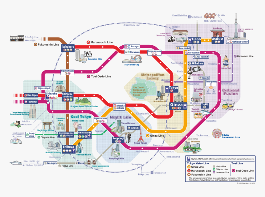 Tokyo Train Map For Tourist, HD Png Download, Free Download