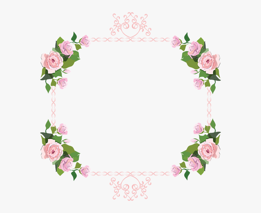 Transparent Florais Png - Pink Rose Border Clipart, Png Download, Free Download