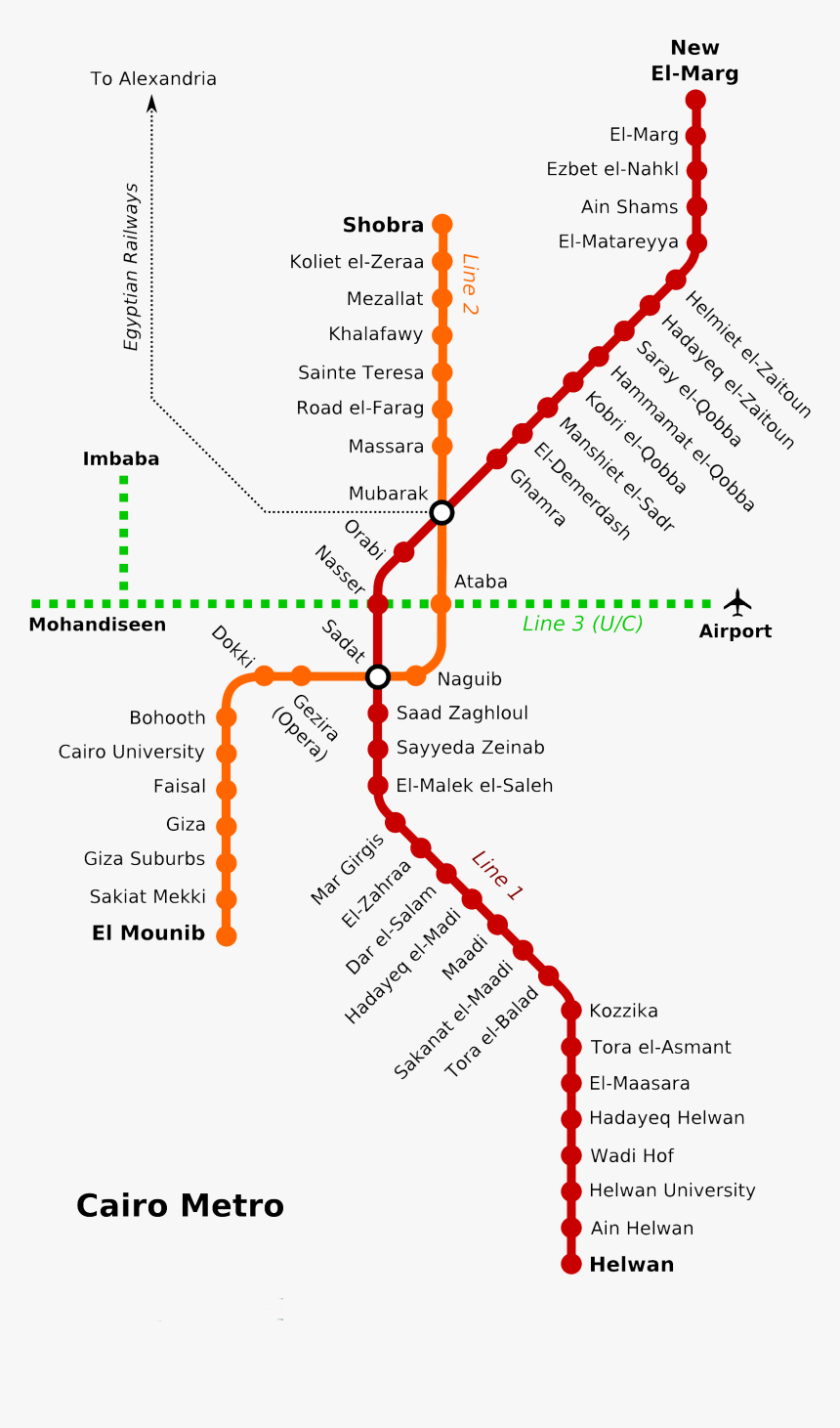 File - Cairo-metro - Cairo Metro Map 2016, HD Png Download, Free Download