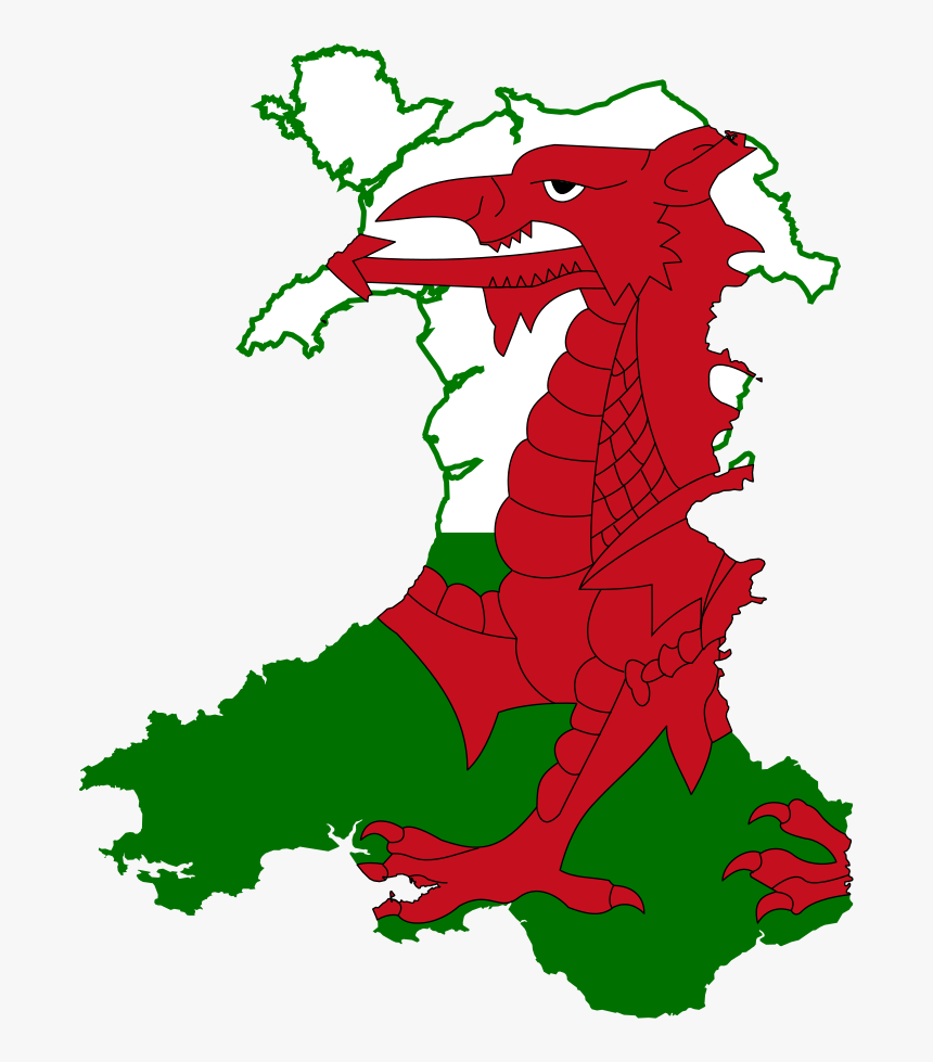 Wales Flag Map, HD Png Download, Free Download