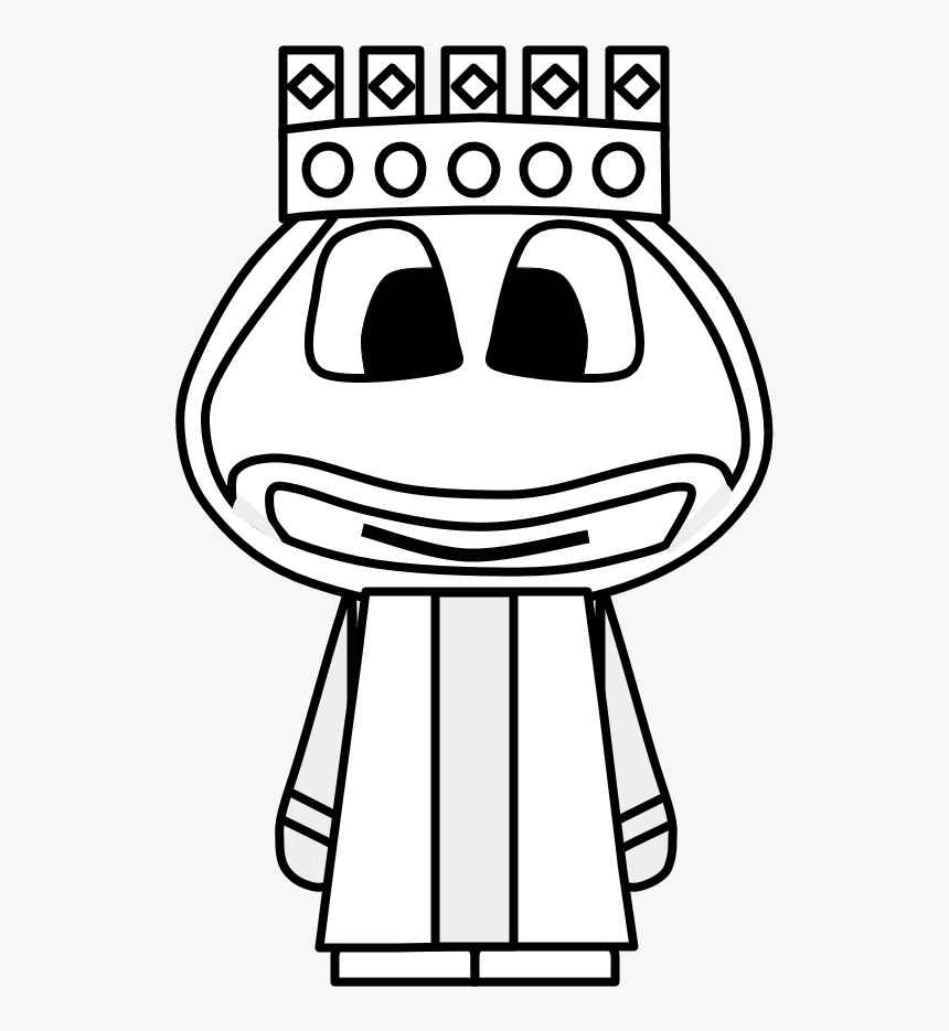 King, Crown, Big Eyes, Cartoon Person, Black And White - Cartoon, HD Png Download, Free Download