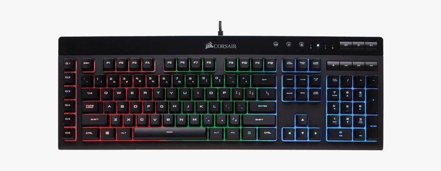 K55, Rgb Led, Wired Usb, Black, Gaming Keyboard - Corsair K55 Rgb, HD Png Download, Free Download