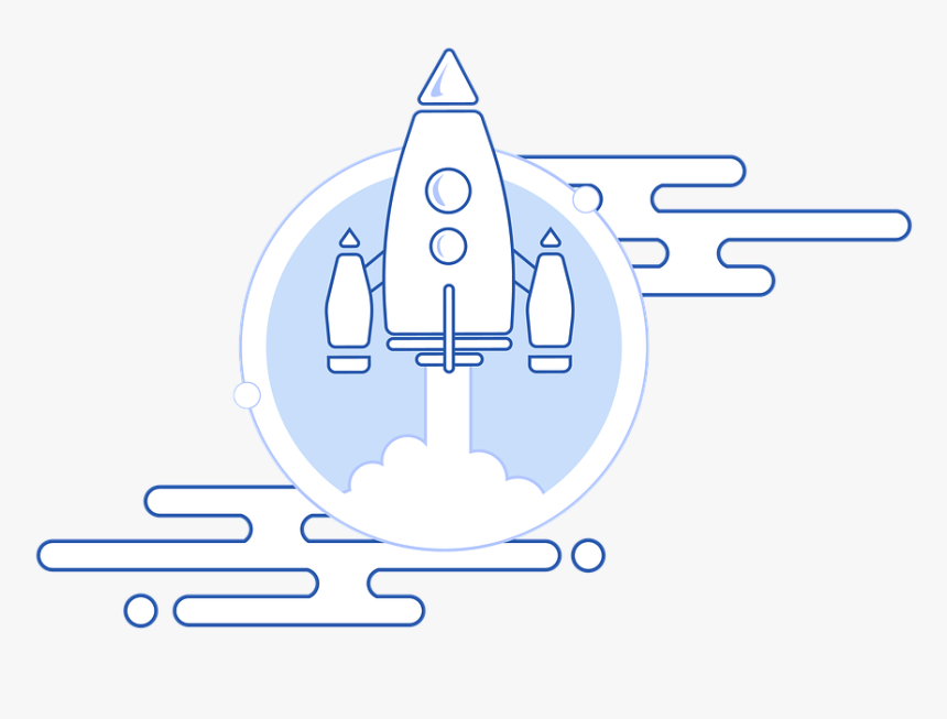 Rocket, Blue, Space, Flight, Launch - Rocket, HD Png Download, Free Download