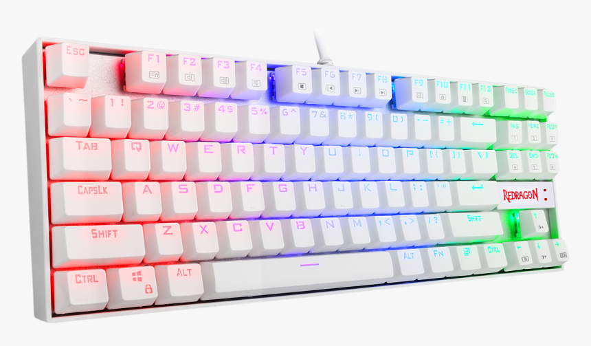 Redragon K552w-rgb Gaming Mechanical Compact Usb Keyboard - Redragon K552 Kumara White, HD Png Download, Free Download