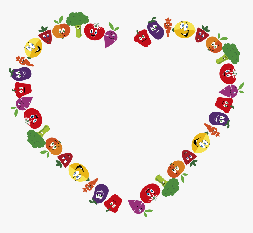 Anthropomorphic Fruits And Vegetables - Fruits And Vegetables Border Png, Transparent Png, Free Download