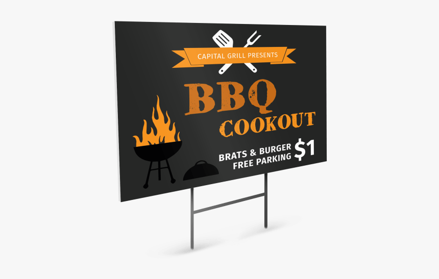 Bbq Cookout Yard Sign Template Preview - Bbq Poster, HD Png Download, Free Download