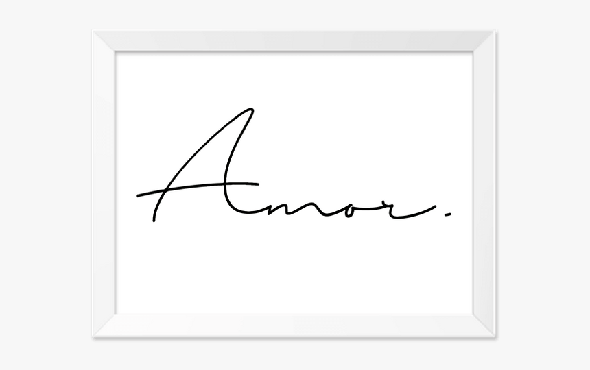 Quadro Simplesmente Amor Horizontal Moldura Branca - Calligraphy, HD Png Download, Free Download