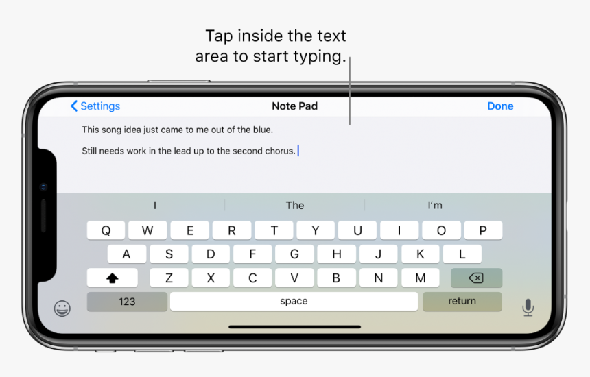 Note Pad - Iphone Keyboard Ios 12, HD Png Download, Free Download