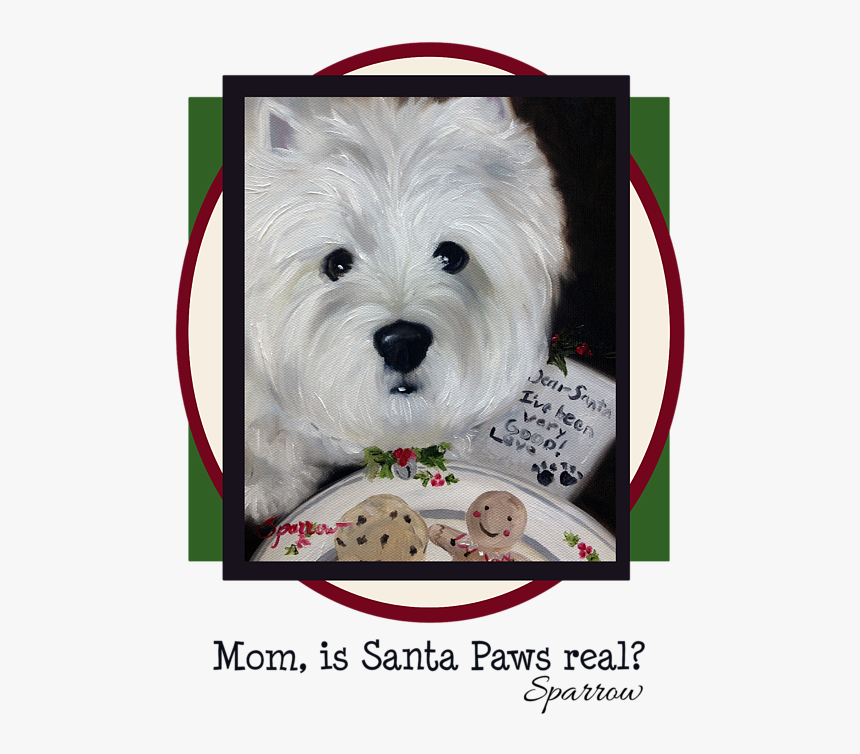 Christmas West Highland Terrier Art, HD Png Download, Free Download