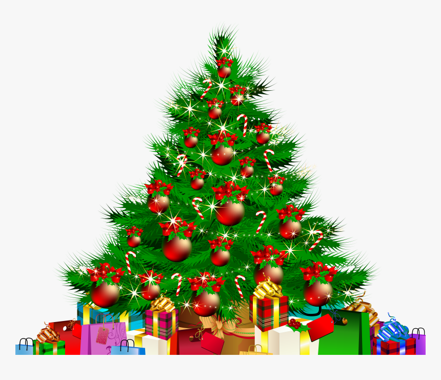 Christmas Tree Santa Claus Gift Clip Art - Transparent Background Christmas Tree Png, Png Download, Free Download